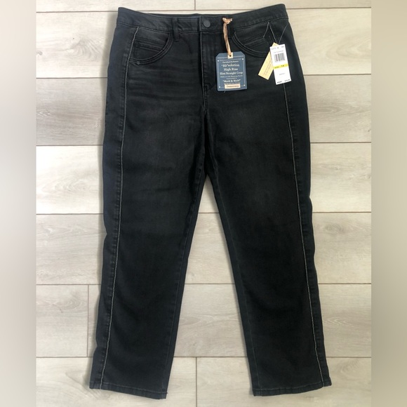 NWT  Democracy Jeans “Ab” Solution High Rise Slim Straight Crop Size 14 - Picture 2 of 12